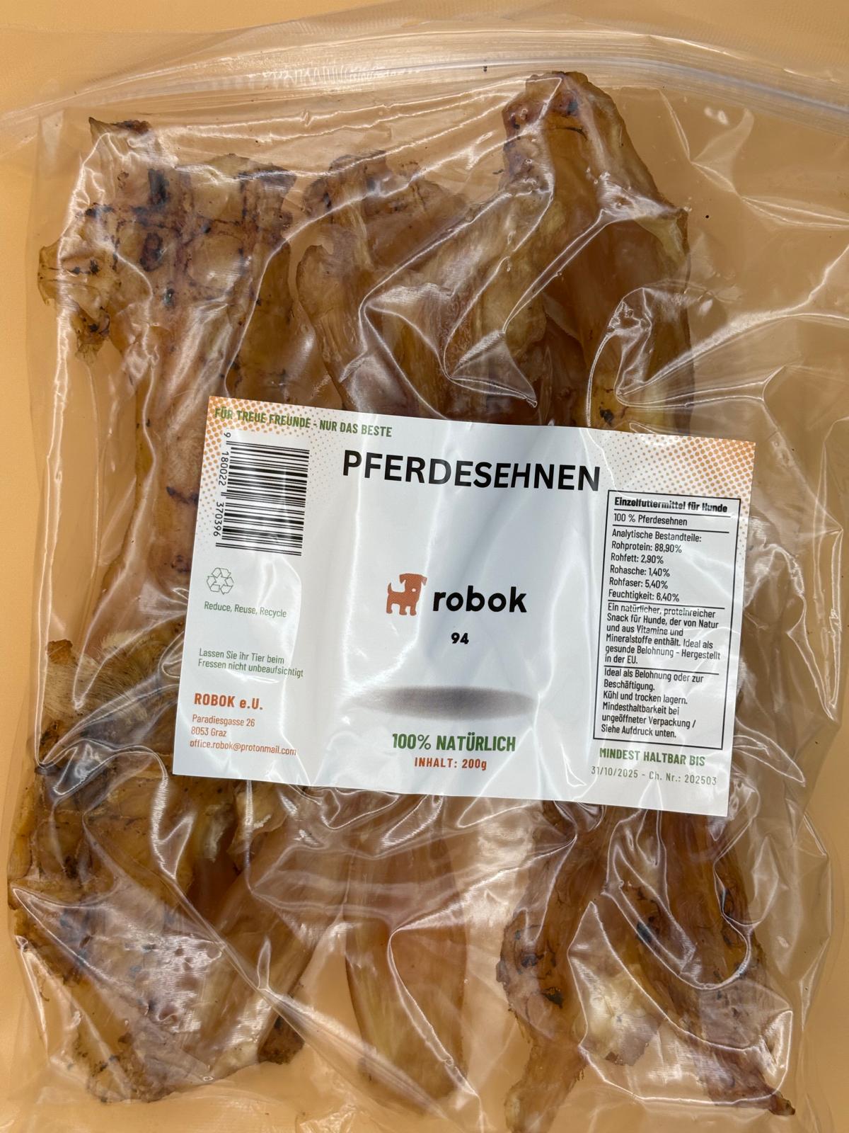 Pferdesehnen luftgetrocknet von ROBOK – Kauartikel aus Pferd – Nahaufnahme