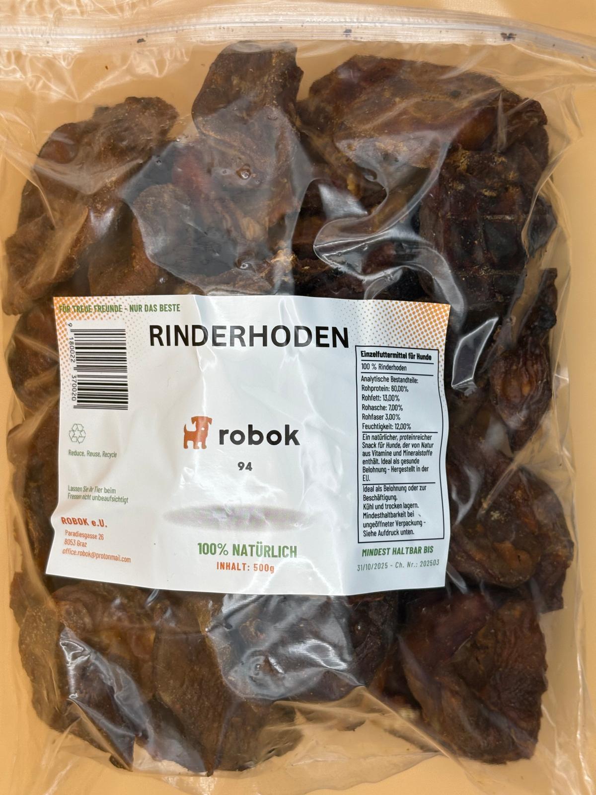Rinderhoden geschnitten luftgetrocknet von ROBOK – Hundesnack aus Rind – Nahaufnahme